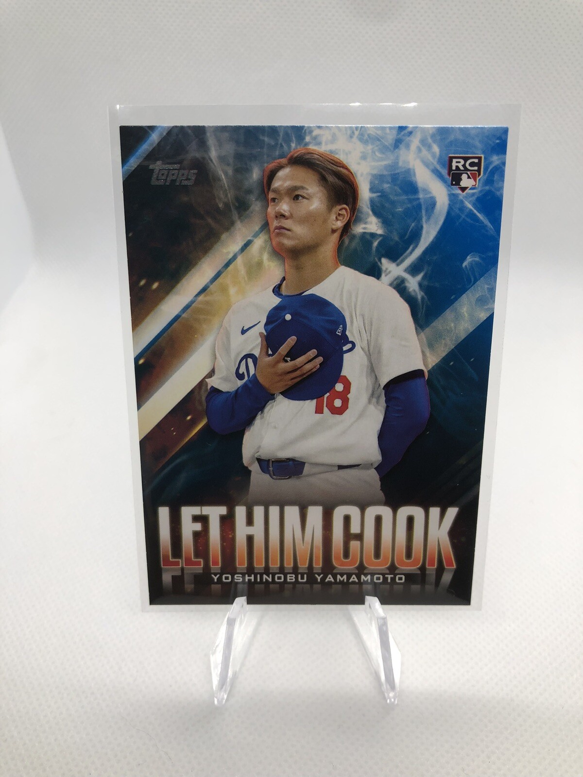 2024 Topps Update #LHC-15 Yoshinobu Yamamoto Let Him Cook Blue Dodgers Card PWE