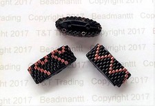 Wholesale Black Spacer Acrylic 200 Pc Bead Carrier duo  Peyote 2 hole  54