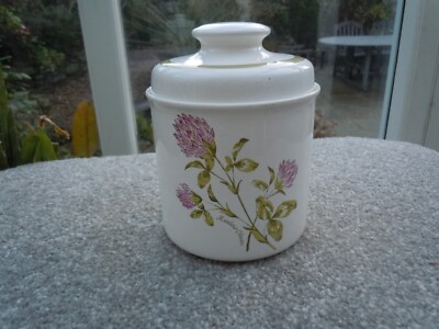 VINTAGE ROYAL WORCESTER PALISSY AUFBEWAHRUNGSTOPF/GLAS MIT DECKEL FORAL