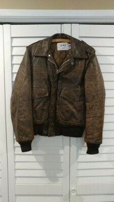 Vintage Schott Men's 674MS distressed brown Flight Bomber Jacket