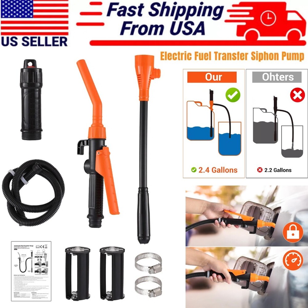 Battery Powered Electric Fuel Transfer Pump Portable Gas Oil Liquid Pump