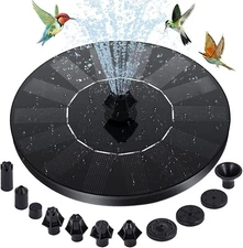 Solar Bird Bath Fountain Pump 1.4W Free Standing w/10 Nozzle.4 Fixer,Pool,Pond