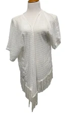 Cejon womens  Gauze  Kimono top Cream White Swiss Dot osfm