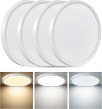 4PK 12 Inch LED Flush Mount Ceiling Light, 24W, 2520LM, 3000K/4000K/6000K CCT Se