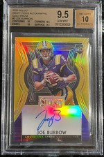 Pop 1/1 2020 Joe Burrow SELECT GOLD PRIZM /10 REFRACTOR BGS 9.5 Pristine 10 AUTO