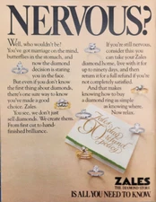 1981 Zales The Diamond Store Magazine Print Ad - Nervous?