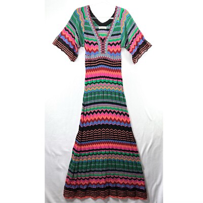 Aldomartins Contrera Knit Maxi Dress XS Chevron Print ANTHROPOLOGIE  EXCLUSIVE | eBay