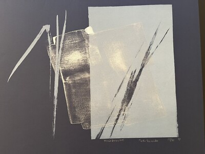 TOKO SHINODA Japanese Lithograph - MILLENIUM - with silver  and black strokes