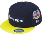 BOITE DE CHAMPIONNATS SUPRÊMES LOGO NOUVELLE ÈRE CHAPEAU MARINE TAILLE 7 1/4 FW23 NEUF/AUTHENTIQUE