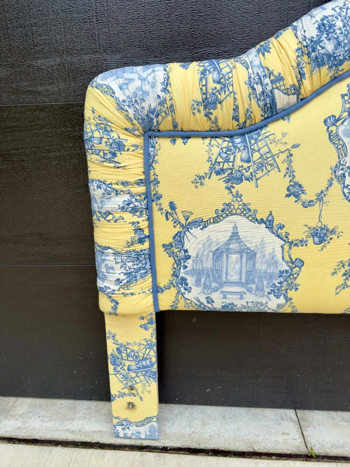 Cabecero de cama francés tapizado Toile De Joie completo/queen Foto 4 de 4