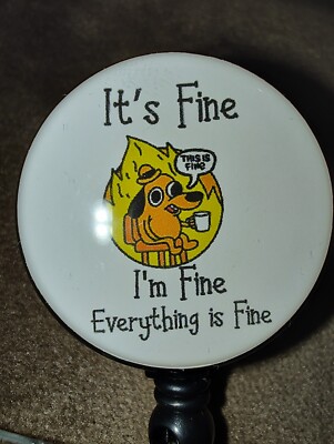 Funny ID Nurse RN Retractable Badge Reels ID Holder - I'm Fine Dog Fire Meme