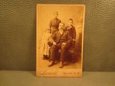 Victorian Antique Cabinet Card Photo of Family Father and Children
