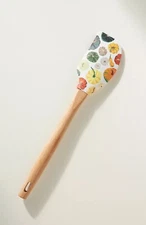 NEW Anthropologie Pumpkin Spatula Silicone Beechwood 