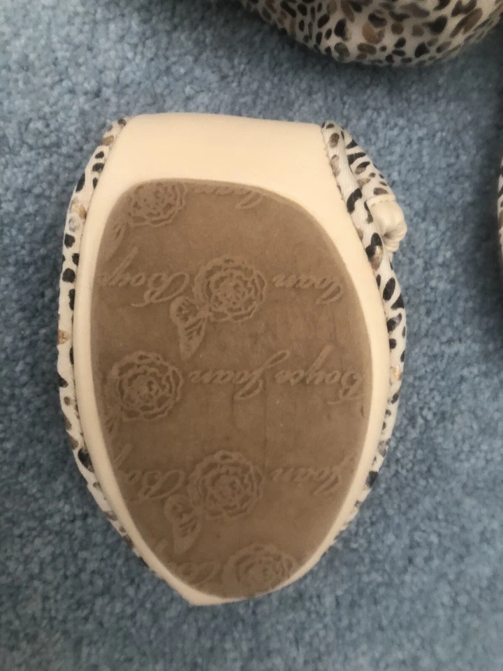 Sapatilhas de balé Joan Boyce prata ouro preto multi cristal fivela dobrável viagem 8M novas com etiquetas - Imagem 4 de 4