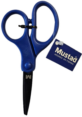 Mustad Small Braid Scissor Eco 13cm Schere blau schwarz Angelzubehör