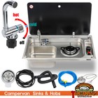 Campervan HOB & SINK & MIXER TAP L/H SINGLE BURNER COMBI KIT CAMPERVAN MOTORHOME
