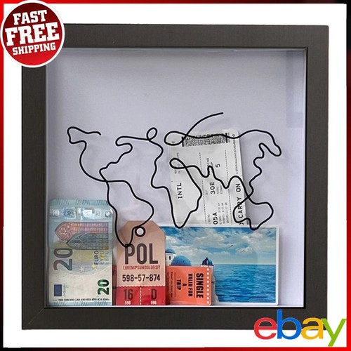 Adventure Archive Box Wooden Map Photo Frame Deposit Box Ideal Gifts for Friends
