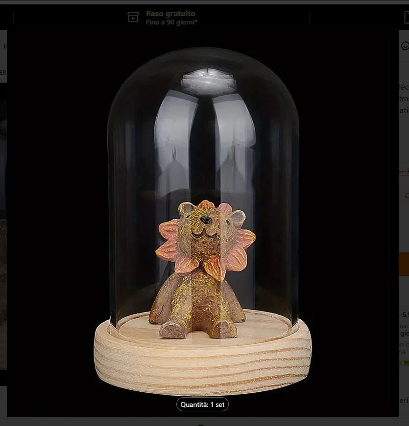 campana vetro cupola espositiva pastori action figure teca statua rosa diorami - Immagine 4 di 4