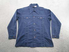 Vintage Sears Western Wear Blue Denim Snap Up Shirt Size XL Rodeo Cowboy