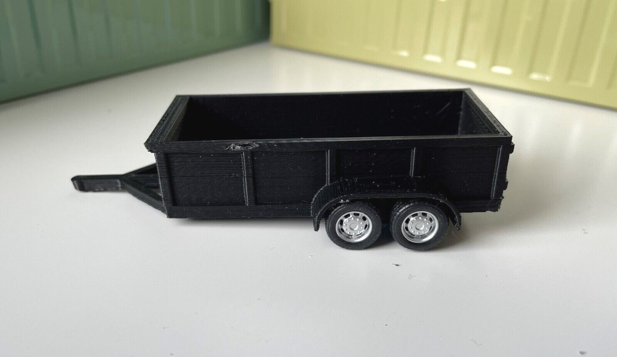 3D Printed Utility Trailer For 1/64 Diecast, Greenlight Hot