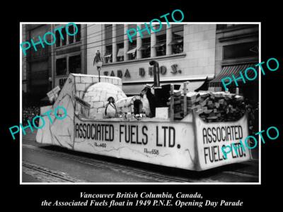 OLD HISTORIC PHOTO OF VANCOUVER CANADA PNE PARADE FLOAT 1949 ASSOCIATED FUELS