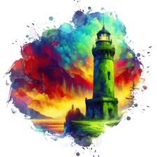 XXL 18X18 Car Sticker Watercolor Lighthouse Weatherproof Vinyl Decal