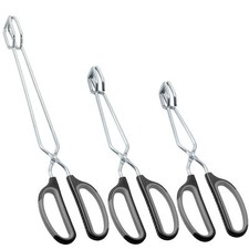 Stainless Steel Scissor Tongs Cooking Tongs Set Set of 3 Black Handle 10" 12"...
