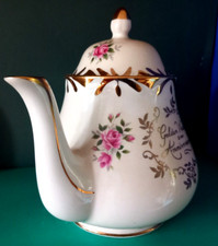 ARTUR WOOD VINTAGE TEAPOT 5525 CLASSIC ROSE and GOLD DECORATION 1L/35oz c1950-60