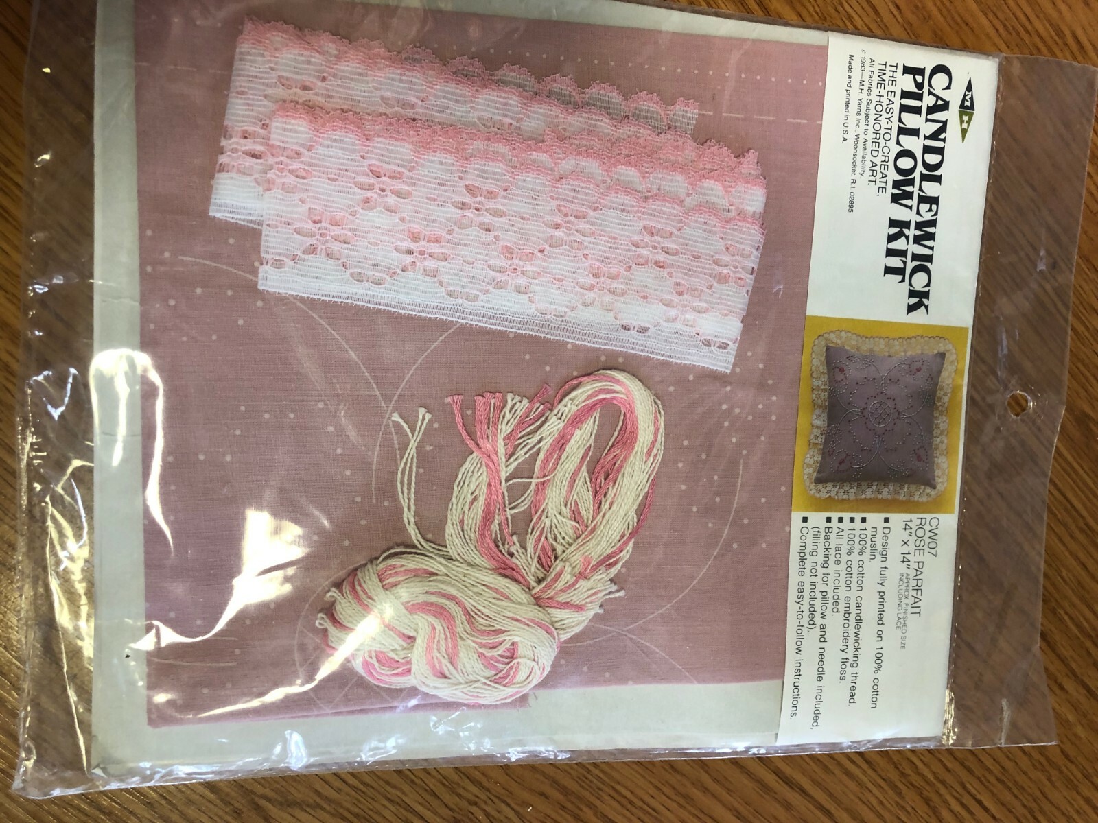 M.H. candlewick complete pillow kit rose parfait