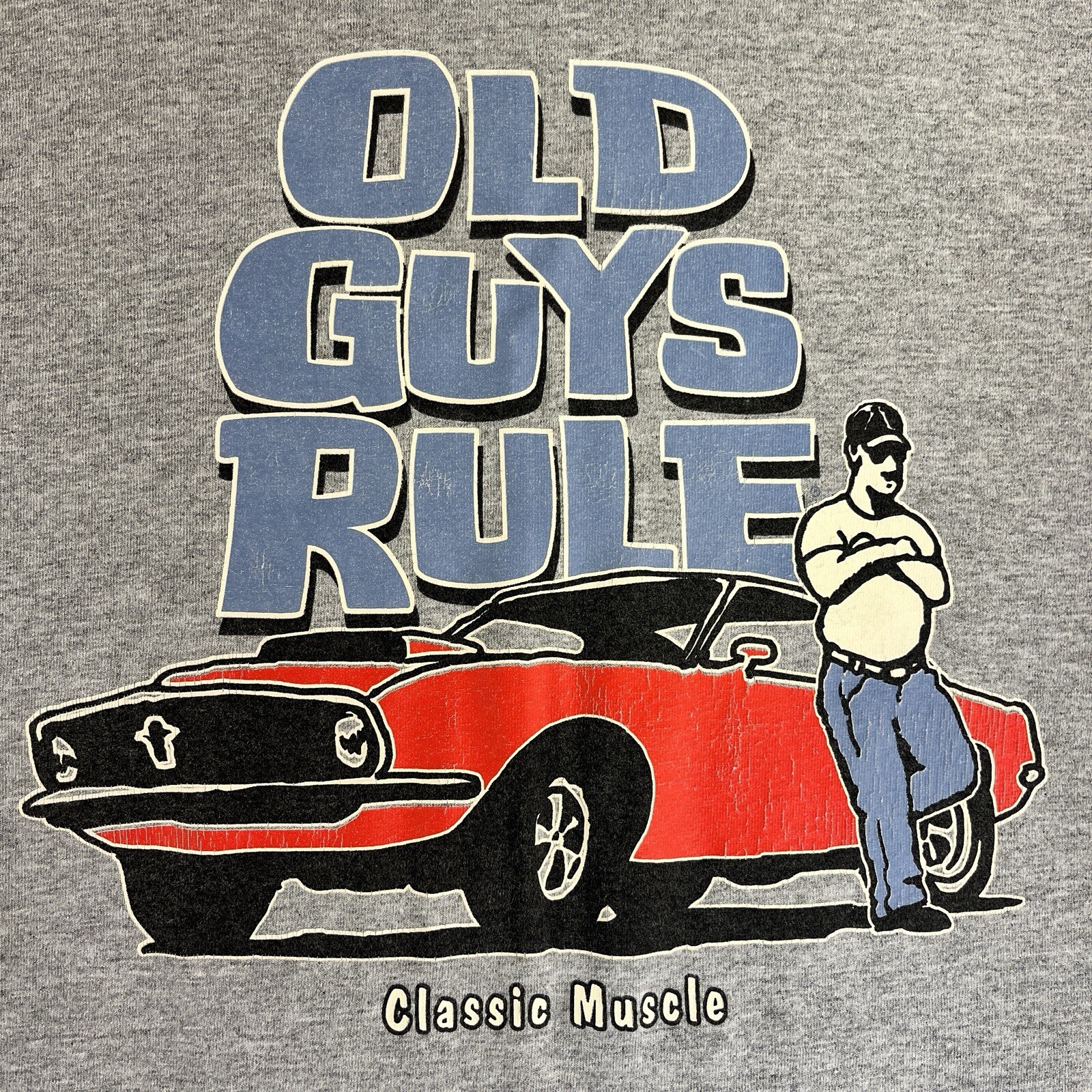 Old Guys Rule Classic Hot Rod Old School Casual T-Shirt Men’s shirt (L)