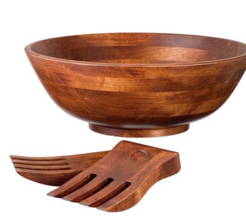 LIPPER INT 3/Piece Wood Salad Severing Bowl Cherry Fin MCM
