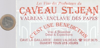 sticker . Wines.  CAVEAU SAINT JEAN. Cave la Gaillarde in Valréas