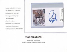Ron Tugnutt Montreal Canadiens AUTOGRAPH AUTO SIGNED INDEX HOCKEY CARD 100% COA