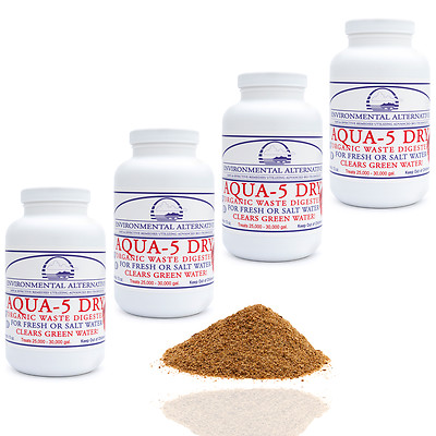 Set 4x AQUA 5 DRY Filterbakterien Bio Teichbakterien 600 m³ Filter Starter Koi 