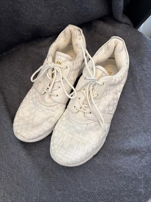 Michael Kors Sneaker weiß & gold 3,5 UK Leder Obermaterial Gummisohle US 6m/36m