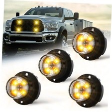 Emergency Led Hideaway Strobe Lights Kit Amber White 4pcs Amberwhite
