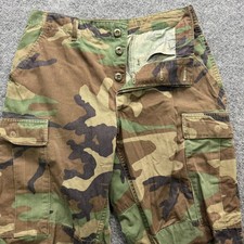 US Military BDU Woodland Camo Cargo Pants Mens Small Regular 1989 Vintage Combat