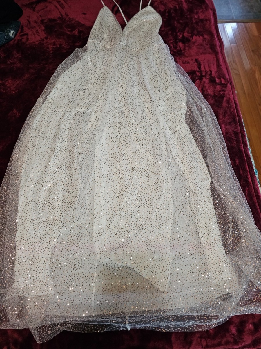 Curvy Sense White Plus Size Full Length Spaghetti Strap Gown