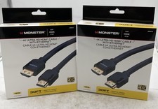 LOT OF 2 MONSTER 4K Ultra HD HDMI Cable W/ Ethernet 30ft Black JHIU0146