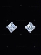 Preloved 1 Carat Asscher Cut Diamond Stud Earrings
