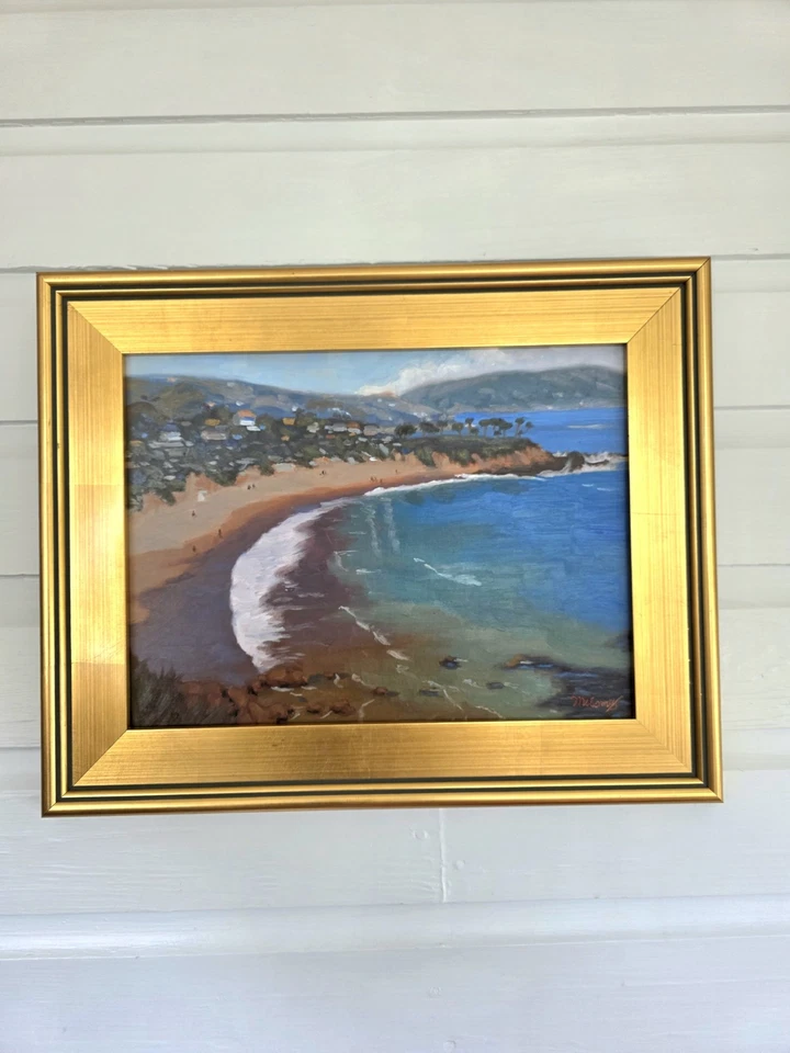 Original 12x16 Laguna Beach Oil Painting  With Gold Frame - Image 2 of 4