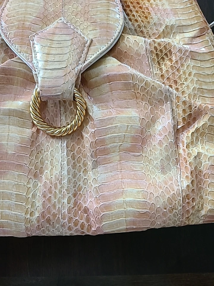 Bandolera genuina de piel de serpiente J Renee ombre pastel cartera correa larga años 90 vintage Foto 2 de 4