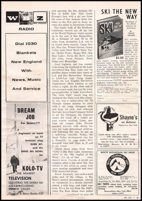 1959 Shayne's At Bellaire Highmount New York Snow Ski Coach House Lodge Print Ad
