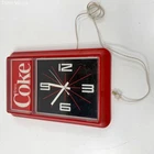 Vintage 1984 Coca-Cola Electric Wall Clock Ridan Displays Lanshire Tested