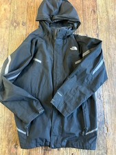The North Face Rain Jacket Youth Boys XL 18 Black Lined HyVent Hooded Full Zip