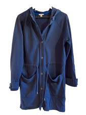 ESPRIT   Veste capuche en coton bleu marine mi-longue  taille  L OU 40