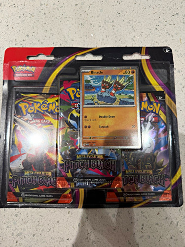 Pokémon TCG Mega Evolution Pitch Black 3-Pack Blister Boosters Binacle Promo