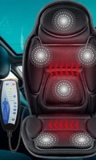 Snailax Massage Seat Cushion with Heat – Vibration Back & Seat Massager, Black