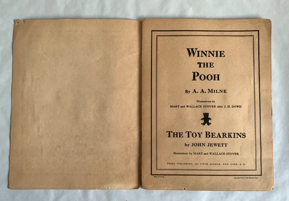 Winnie the Pooh Chidrens Soft Cover Picture Book Wallace Stover PB 1944 Foto 2 de 4