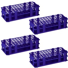 4 Pcs 60 Hole Plastic Test Tube Rack Lab Holder Rack for 16mm/20mm Tube Detac...